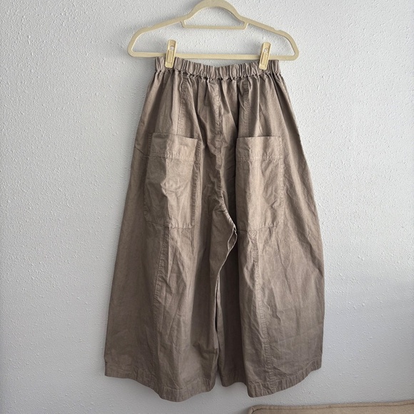 Pas de Calais Tan 100% Cotton Wide Leg Culotte Pants - Picture 1 of 6